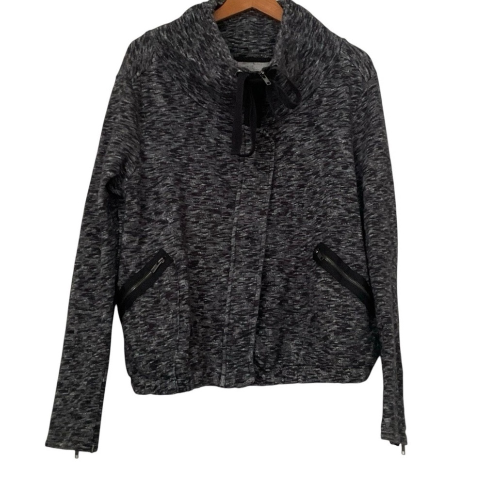 Urban Outfitters Silence+Noise Bomber Jacket Sz L Gray Full Zip High Neck Casual